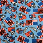 Lady Liberty Blue Fleece Fabric