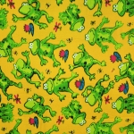 Frogs Gold Fleece Fabric