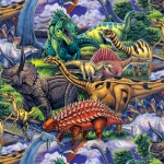 Dinosaurs Allover Fleece Fabric