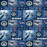 US Air Force Military Branches Fleece Fabric