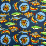 Fish Tales Turquoise Fleece Fabric