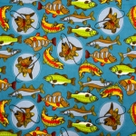 Fish Tales Navy Fleece Fabric