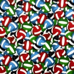 Volleyballs Allover Fleece Fabric