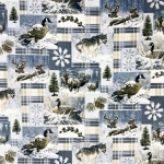 Winter Woodlands Wolves and Deer Fleece Fabric