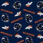 Denver Broncos Allovers NFL Fleece Fabric
